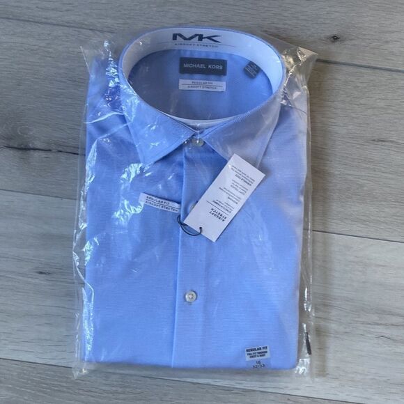 MICHAEL KORSRegular Fit Airsoft Stretch Non-Iron Performance‎ Solid Dress Shirt - Picture 9 of 11